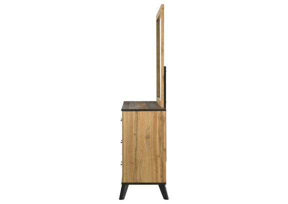 225003M Kaywood 6-drawer Dresser and Mirror Natural Pine