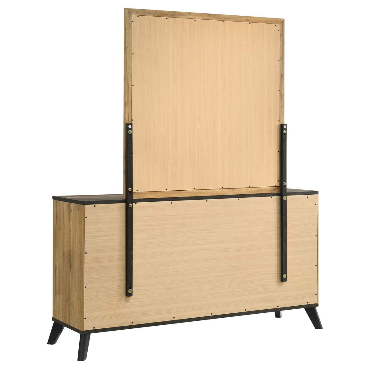 225003M Kaywood 6-drawer Dresser and Mirror Natural Pine