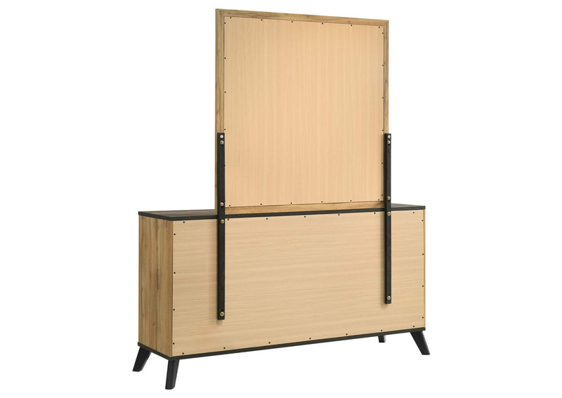 225003M Kaywood 6-drawer Dresser and Mirror Natural Pine