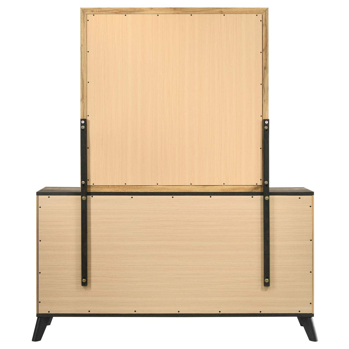 225003M Kaywood 6-drawer Dresser and Mirror Natural Pine