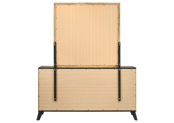 225003M Kaywood 6-drawer Dresser and Mirror Natural Pine