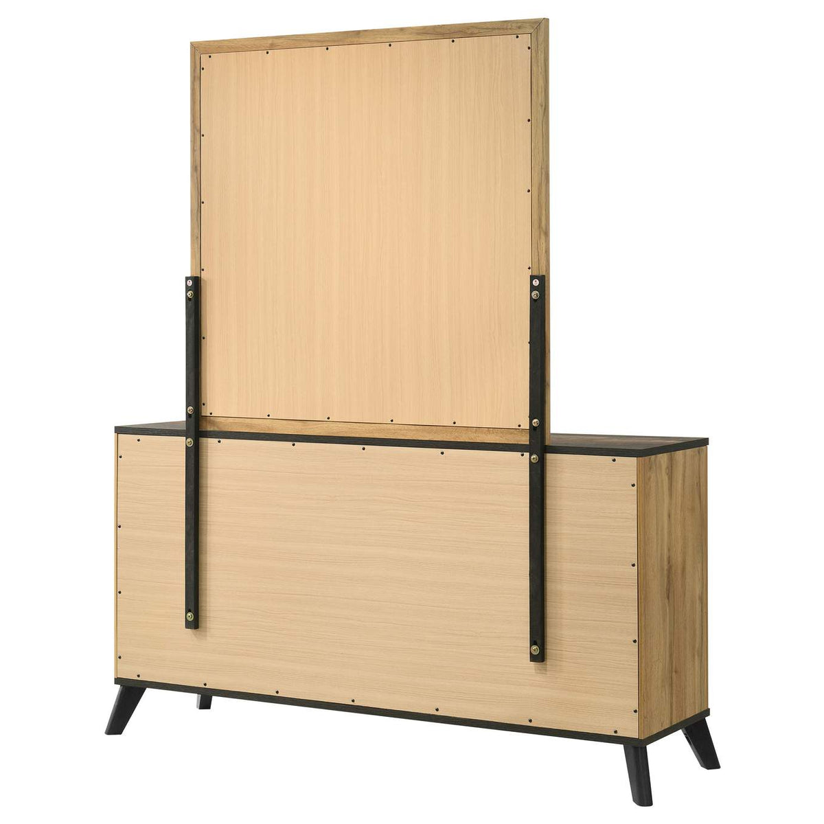 225003M Kaywood 6-drawer Dresser and Mirror Natural Pine