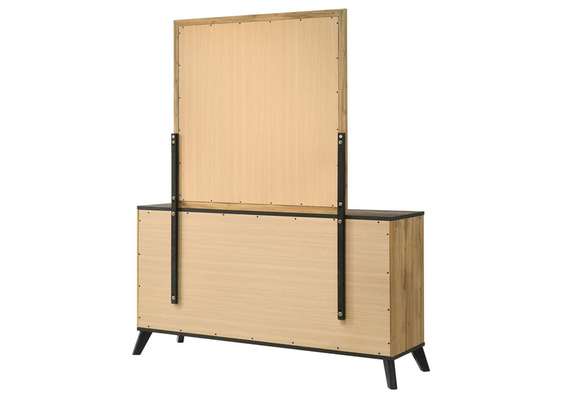 225003M Kaywood 6-drawer Dresser and Mirror Natural Pine