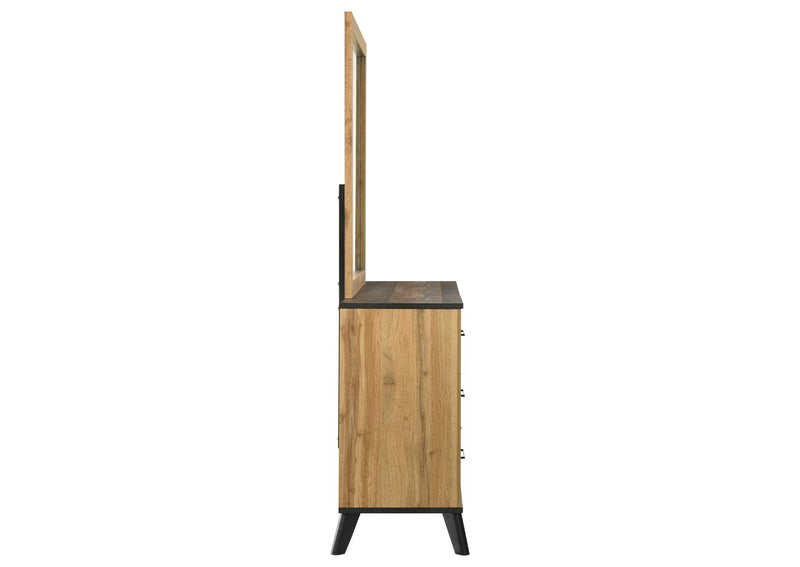 225003M Kaywood 6-drawer Dresser and Mirror Natural Pine