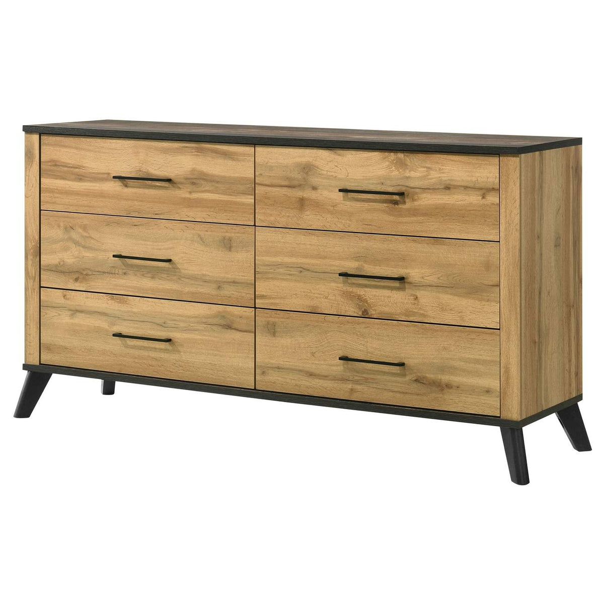 225003 Kaywood 6-drawer Dresser Cabinet Natural Pine