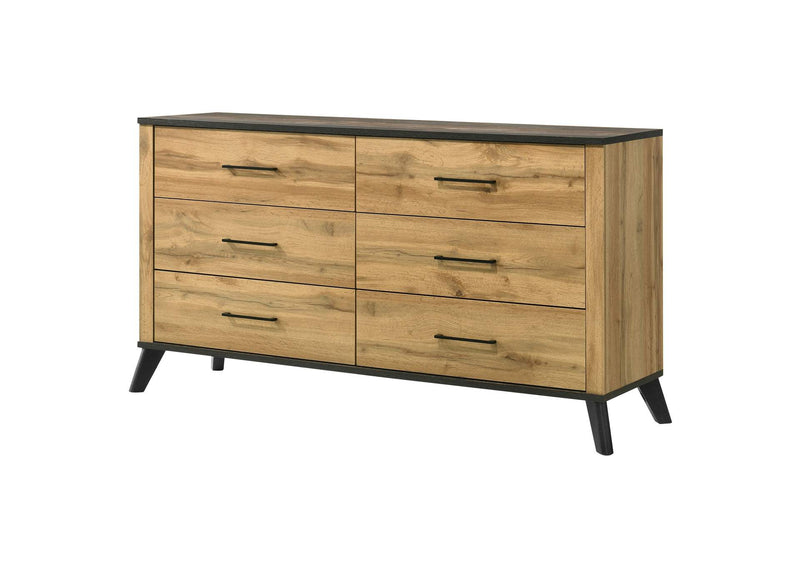 225003 Kaywood 6-drawer Dresser Cabinet Natural Pine