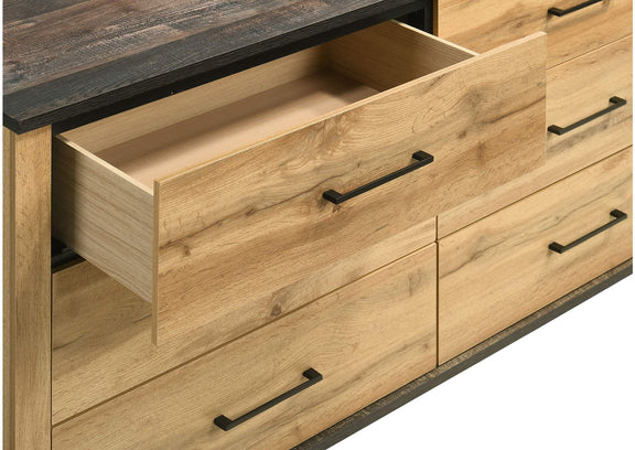 225003 Kaywood 6-drawer Dresser Cabinet Natural Pine