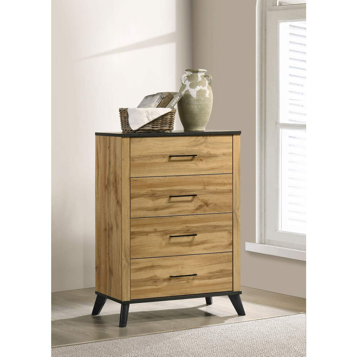 225005 Kaywood 4-drawer Bedroom Chest of Drawers Natural Pine