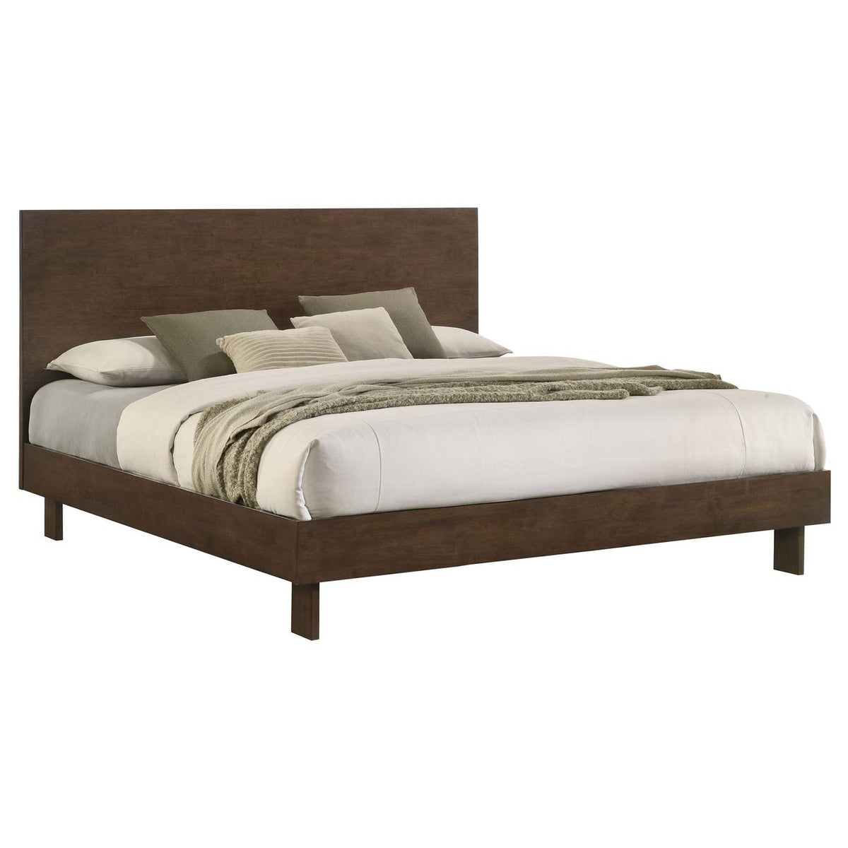 225011KE Glenwood 48-inch Eastern King Platform Panel Bed Warm Brown