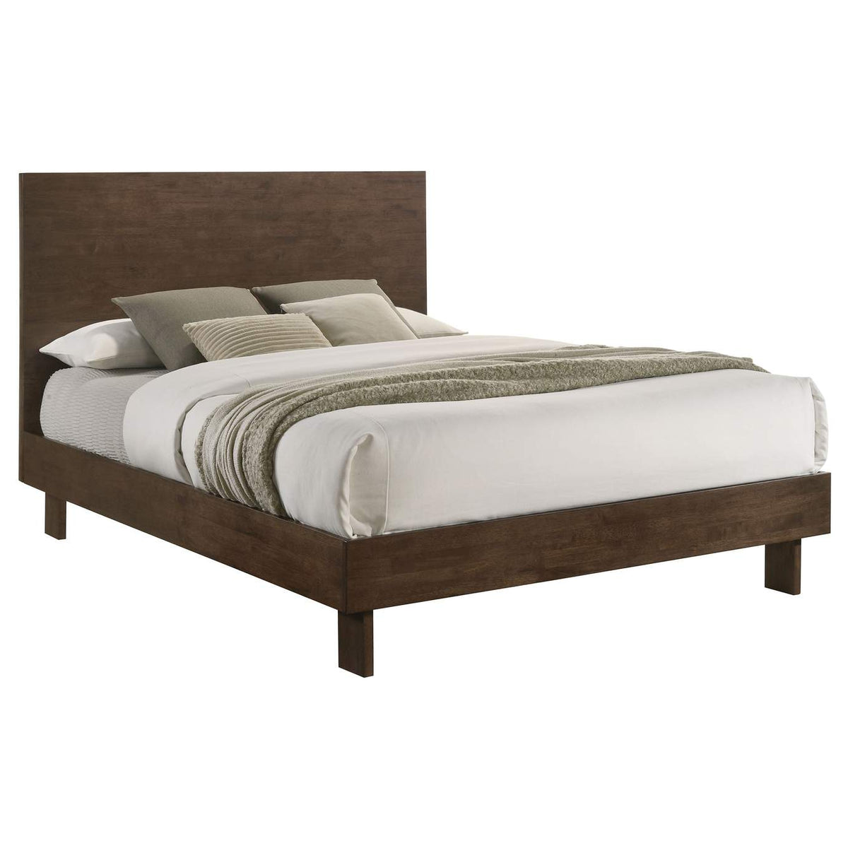 225011Q Glenwood 48-inch Queen Platform Panel Bed Warm Brown