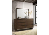 225013M Glenwood 6-drawer Dresser and Mirror Warm Brown