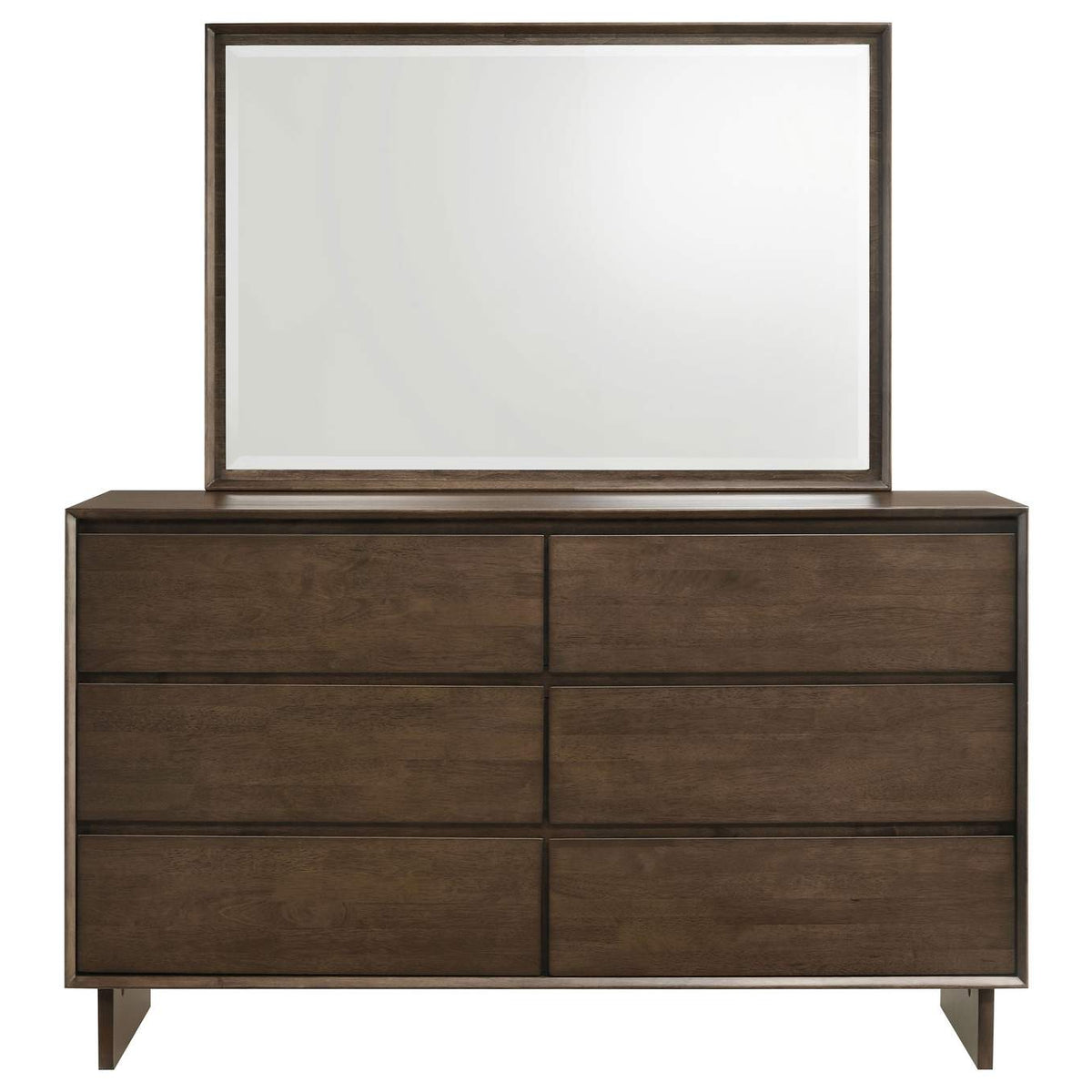 225013M Glenwood 6-drawer Dresser and Mirror Warm Brown