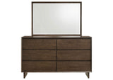 225013M Glenwood 6-drawer Dresser and Mirror Warm Brown