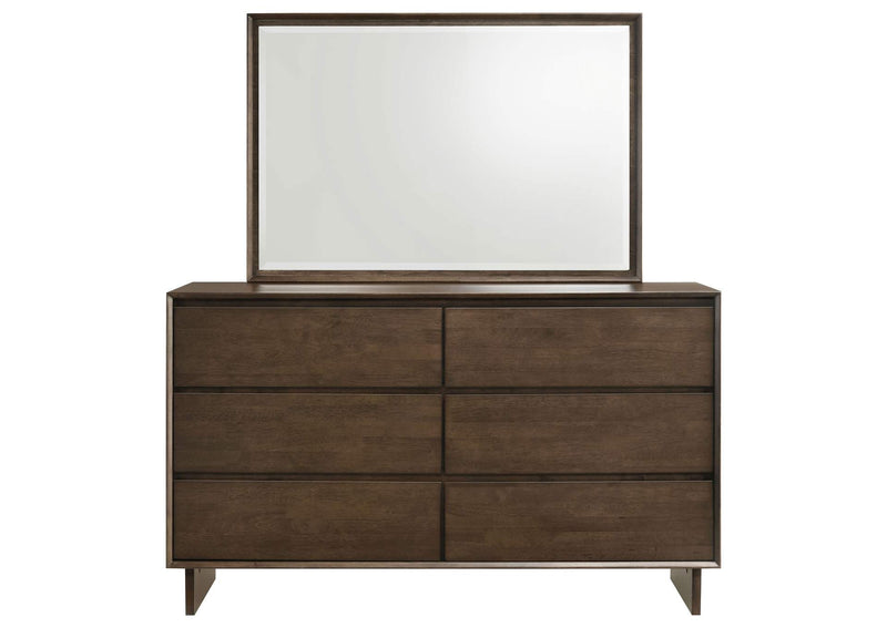 225013M Glenwood 6-drawer Dresser and Mirror Warm Brown