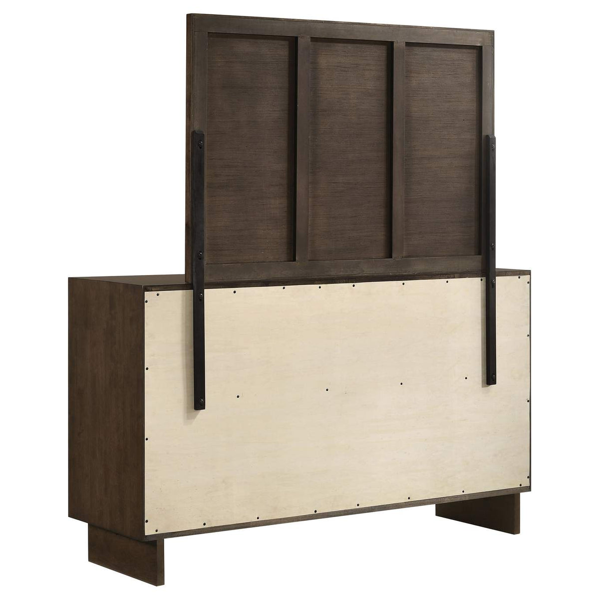 225013M Glenwood 6-drawer Dresser and Mirror Warm Brown