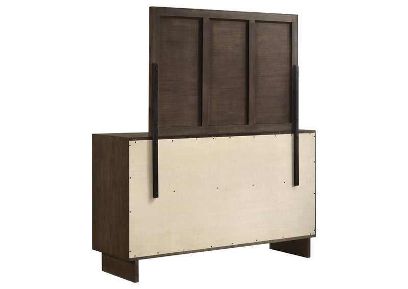 225013M Glenwood 6-drawer Dresser and Mirror Warm Brown