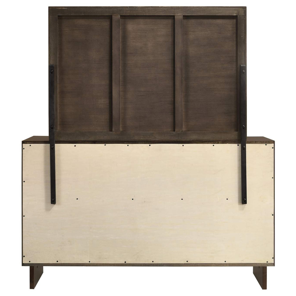 225013M Glenwood 6-drawer Dresser and Mirror Warm Brown