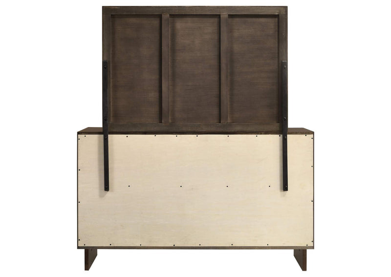 225013M Glenwood 6-drawer Dresser and Mirror Warm Brown