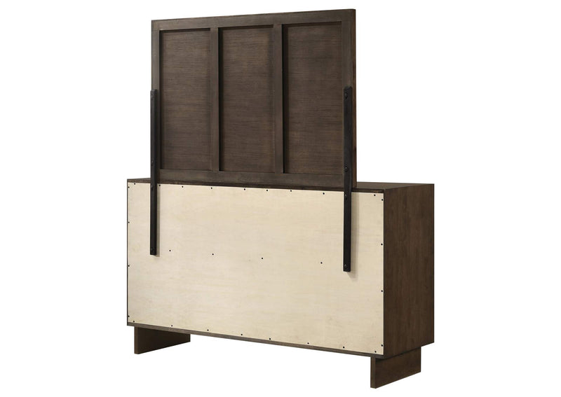 225013M Glenwood 6-drawer Dresser and Mirror Warm Brown