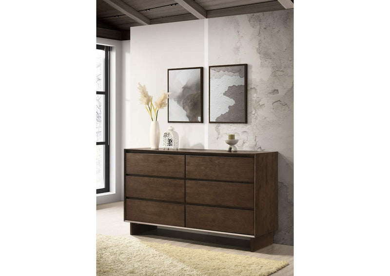 225013 Glenwood 6-drawer Dresser Cabinet Warm Brown