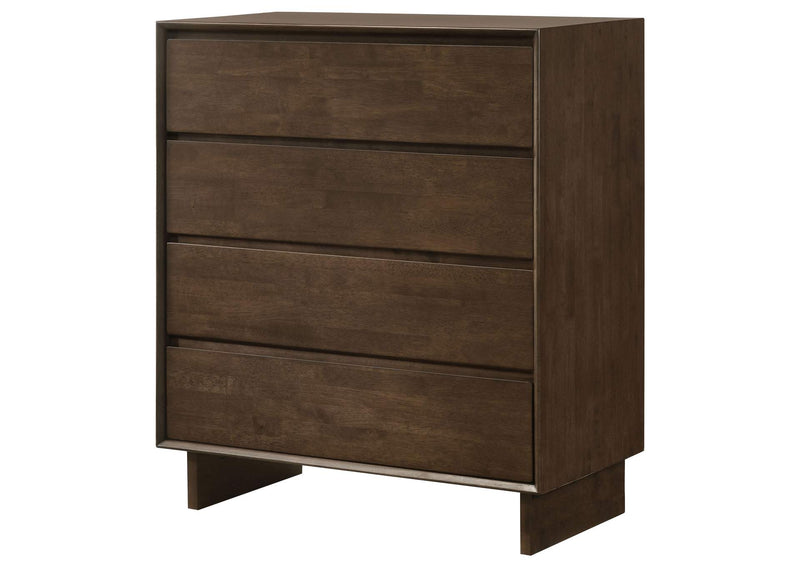 225015 Glenwood 4-drawer Chest of Drawers Warm Brown