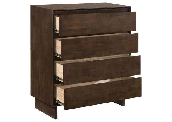 225015 Glenwood 4-drawer Chest of Drawers Warm Brown