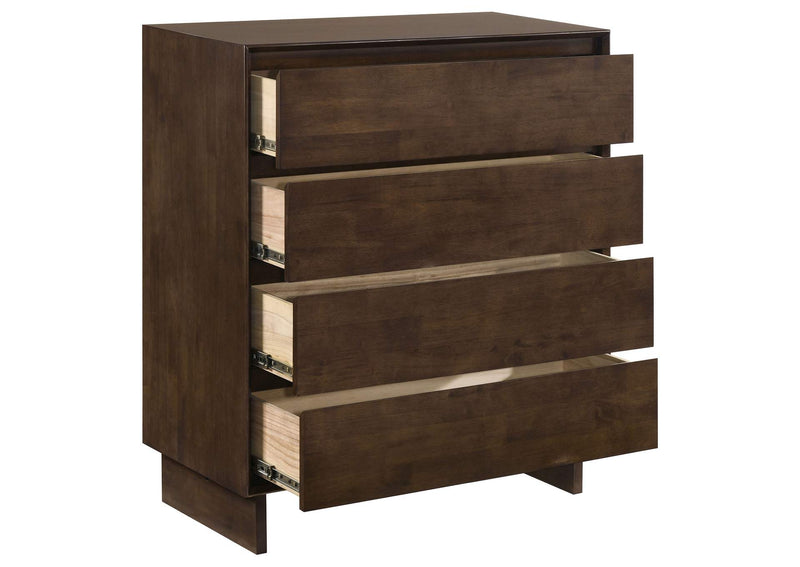 225015 Glenwood 4-drawer Chest of Drawers Warm Brown
