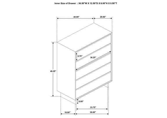 225015 Glenwood 4-drawer Chest of Drawers Warm Brown