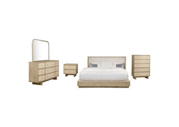 225041KE-S5 Kailani 5-piece Eastern King Bedroom Set Beige Oak