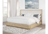 225041KE Kailani 52-inch Eastern King Wingback Bed Beige Oak