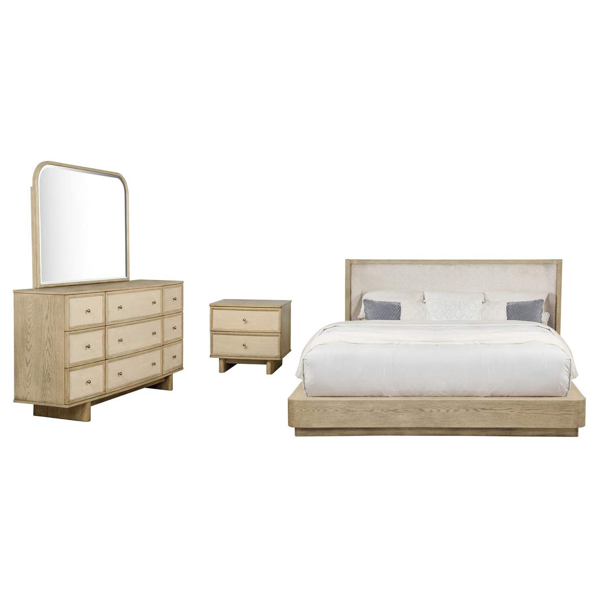 225041KW-S4 Kailani 4-piece California King Bedroom Set Beige Oak