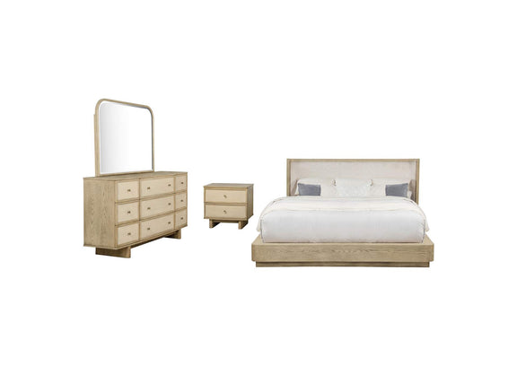 225041KW-S4 Kailani 4-piece California King Bedroom Set Beige Oak