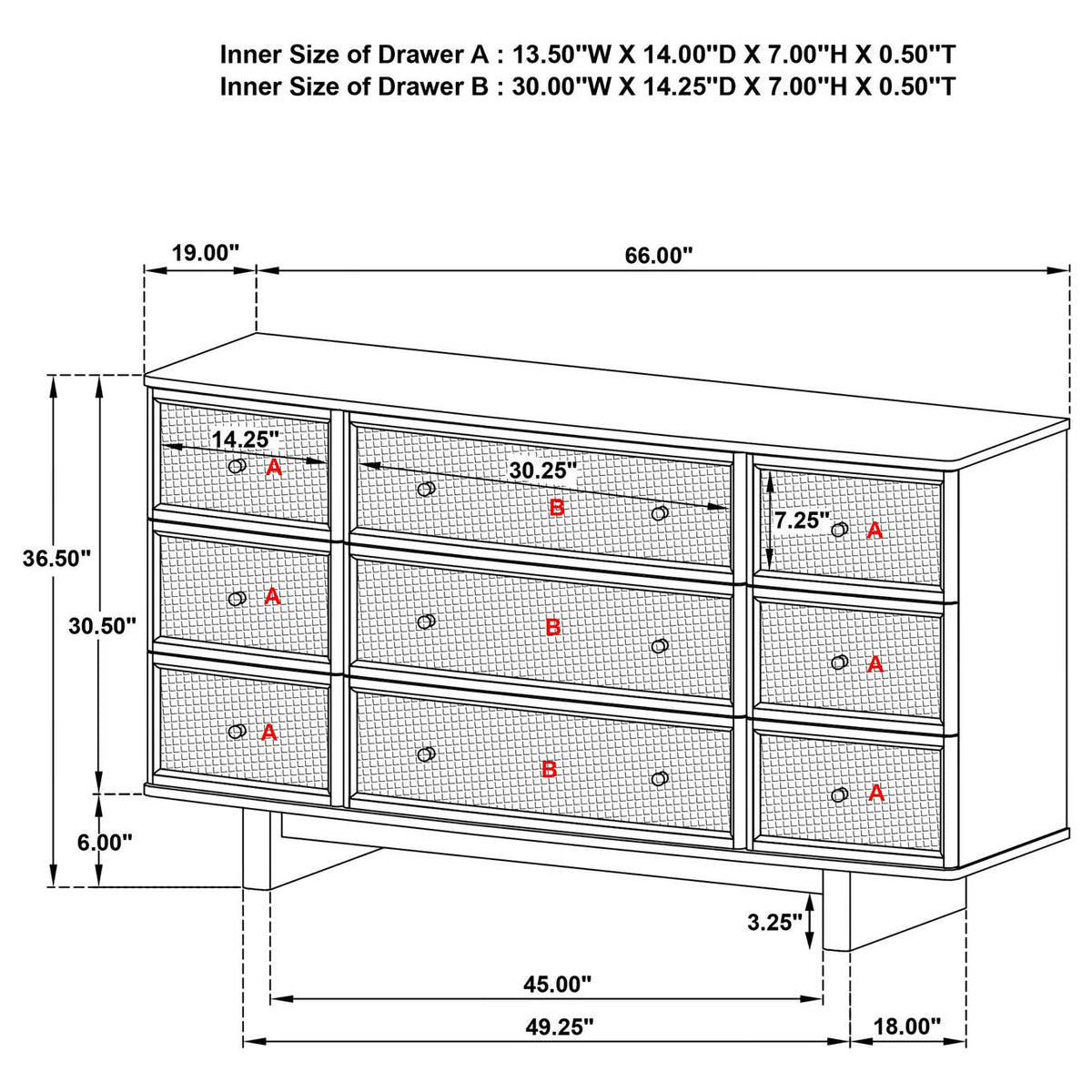 225041Q-S4 Kailani 4-piece Queen Bedroom Set Beige Oak
