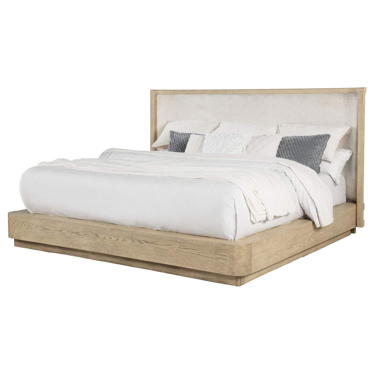 225041Q Kailani 52-inch Queen Wingback Bed Beige Oak
