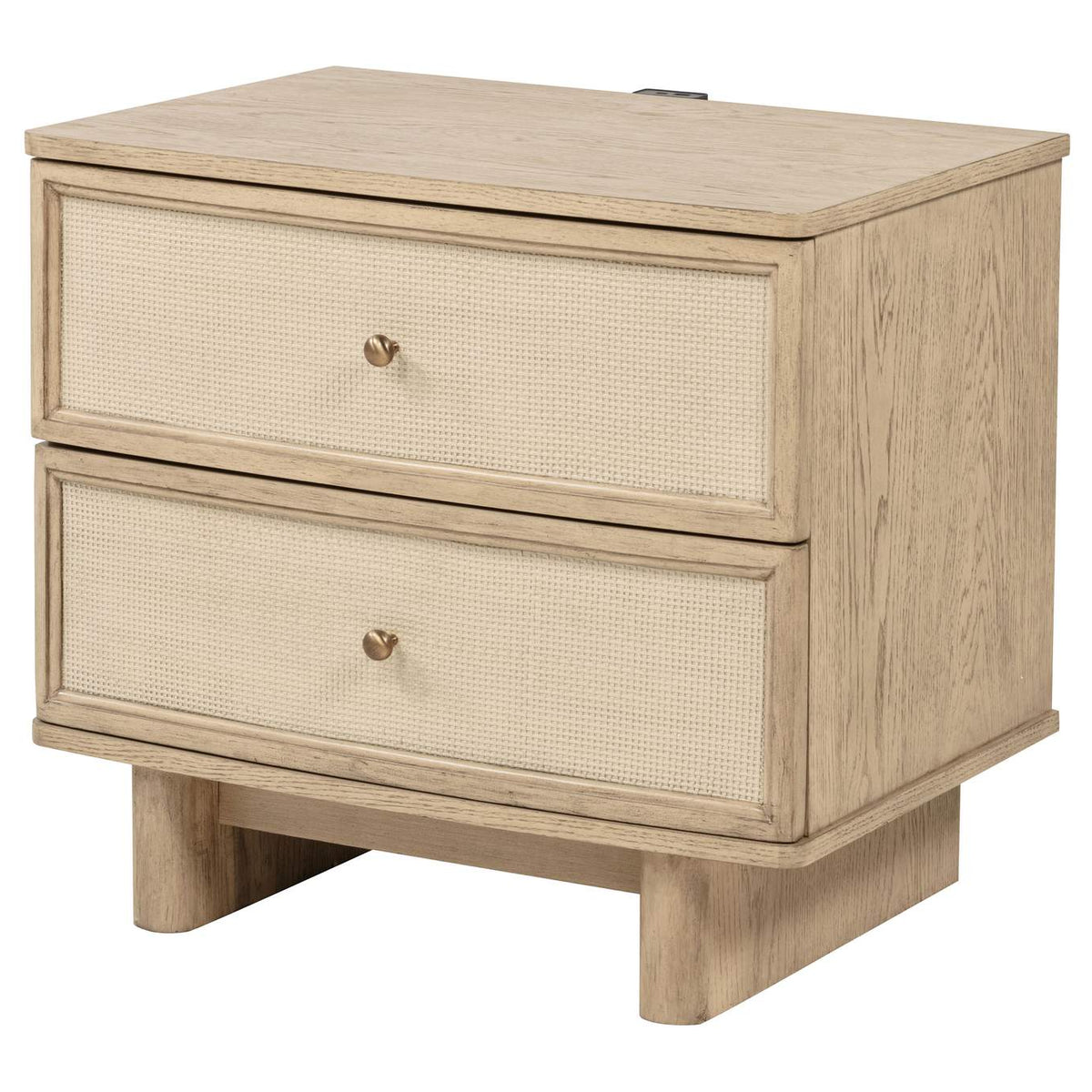 225042 Kailani 2-drawer Nightstand Bedside Table Beige Oak