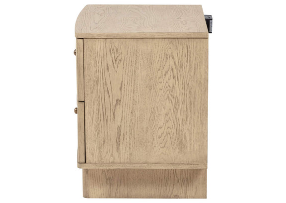 225042 Kailani 2-drawer Nightstand Bedside Table Beige Oak