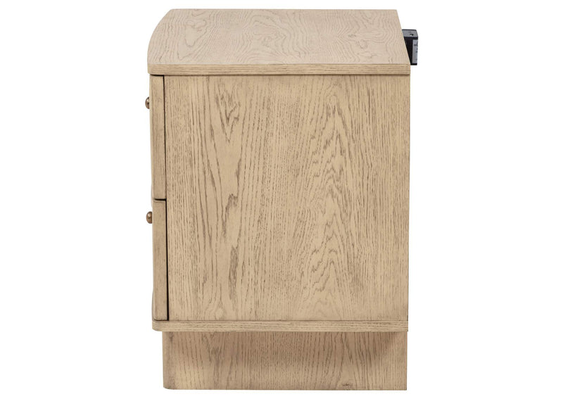 225042 Kailani 2-drawer Nightstand Bedside Table Beige Oak