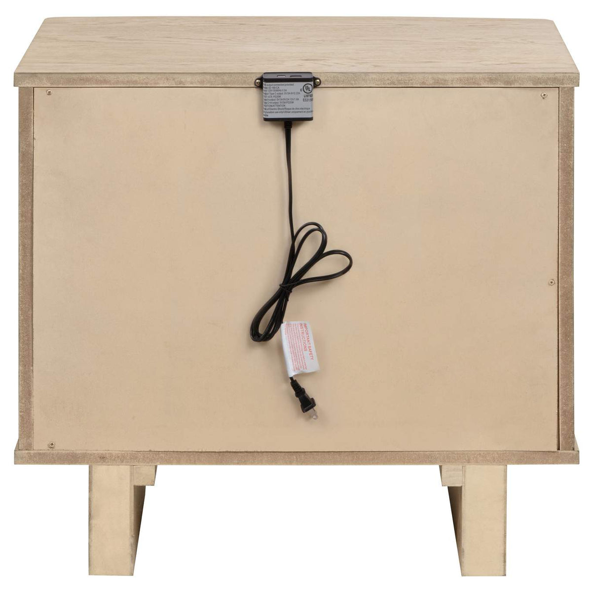 225042 Kailani 2-drawer Nightstand Bedside Table Beige Oak