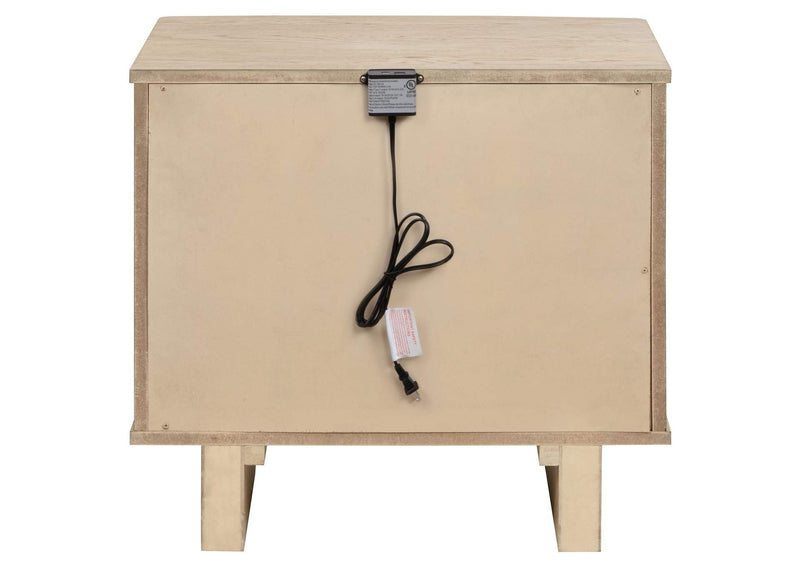 225042 Kailani 2-drawer Nightstand Bedside Table Beige Oak