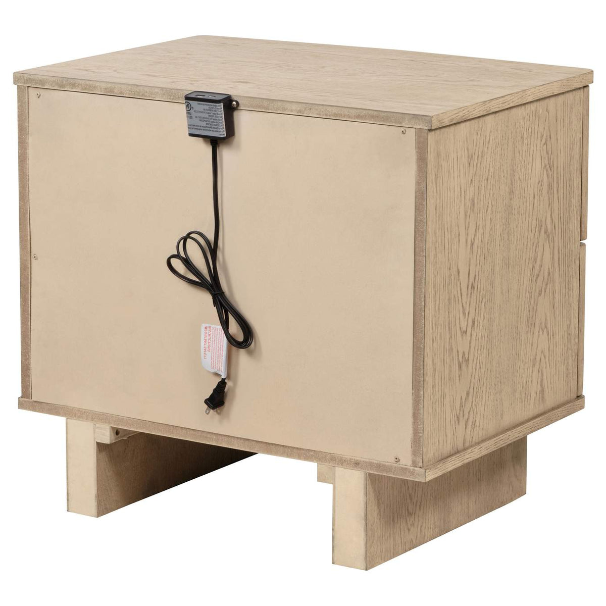 225042 Kailani 2-drawer Nightstand Bedside Table Beige Oak