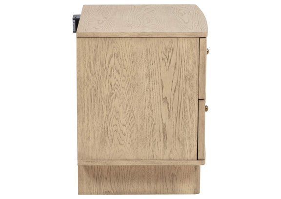 225042 Kailani 2-drawer Nightstand Bedside Table Beige Oak