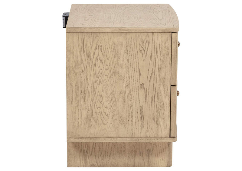 225042 Kailani 2-drawer Nightstand Bedside Table Beige Oak