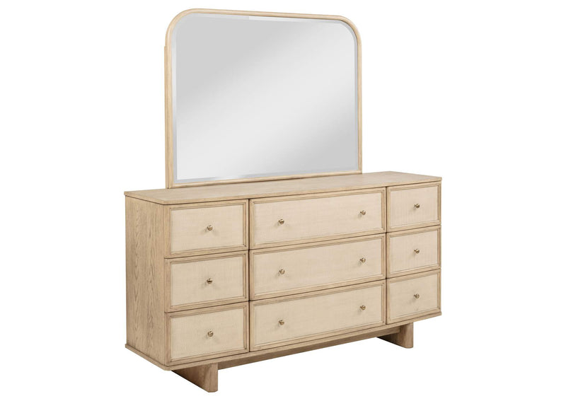 225043M Kailani 9-drawer Dresser and Mirror Beige Oak