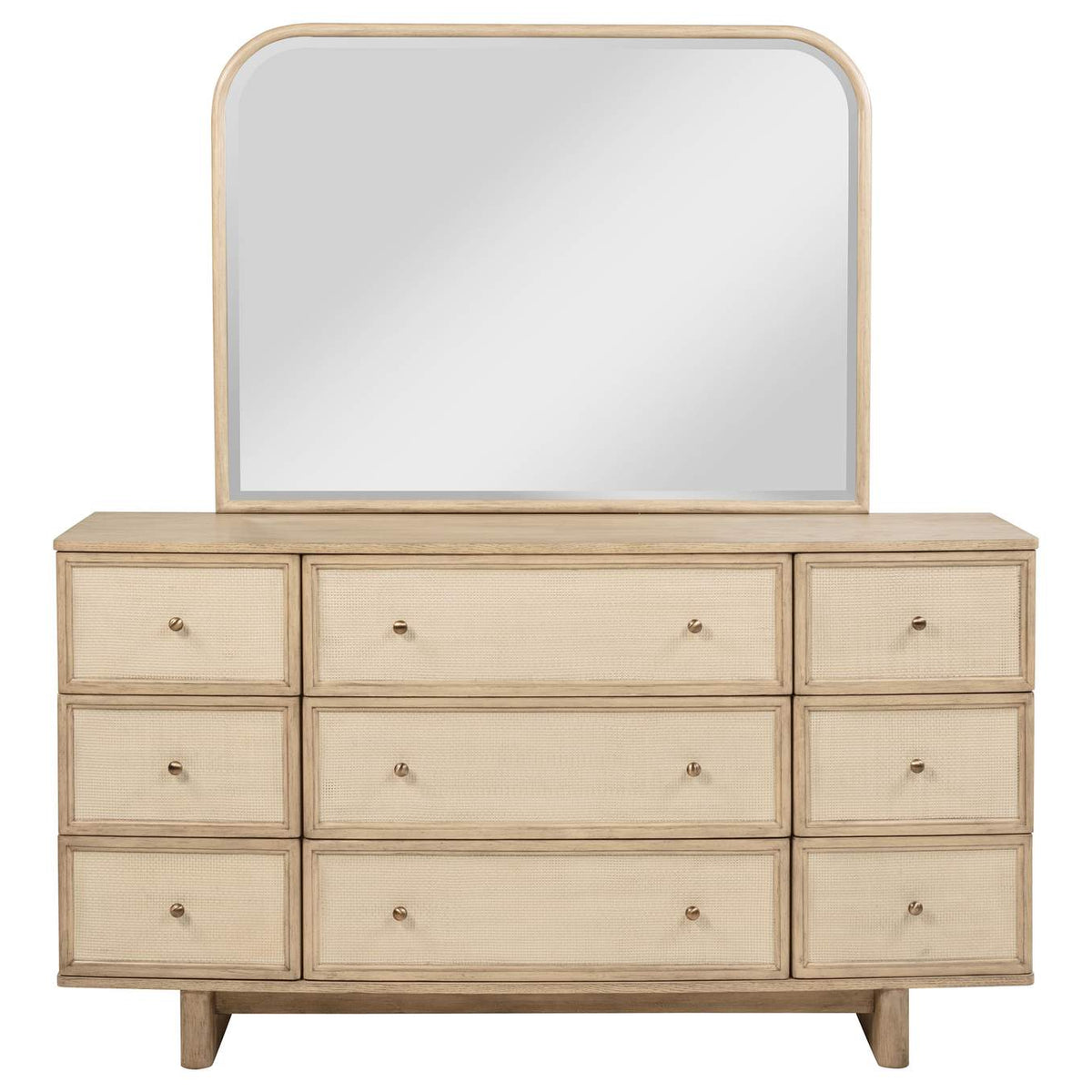 225043M Kailani 9-drawer Dresser and Mirror Beige Oak