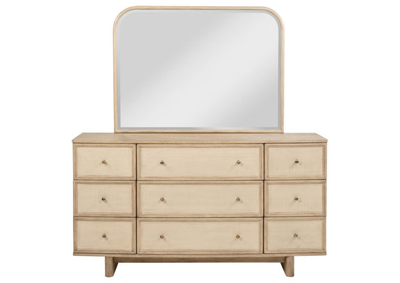 225043M Kailani 9-drawer Dresser and Mirror Beige Oak