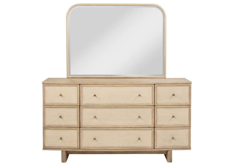 225043M Kailani 9-drawer Dresser and Mirror Beige Oak