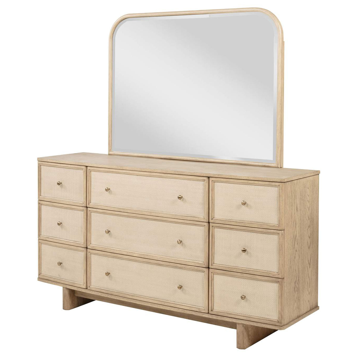 225043M Kailani 9-drawer Dresser and Mirror Beige Oak