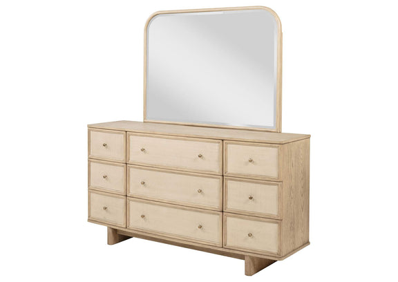 225043M Kailani 9-drawer Dresser and Mirror Beige Oak