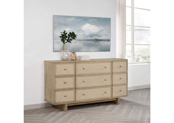 225043 Kailani 9-drawer Dresser Cabinet Beige Oak