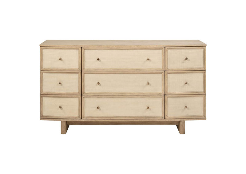 225043 Kailani 9-drawer Dresser Cabinet Beige Oak